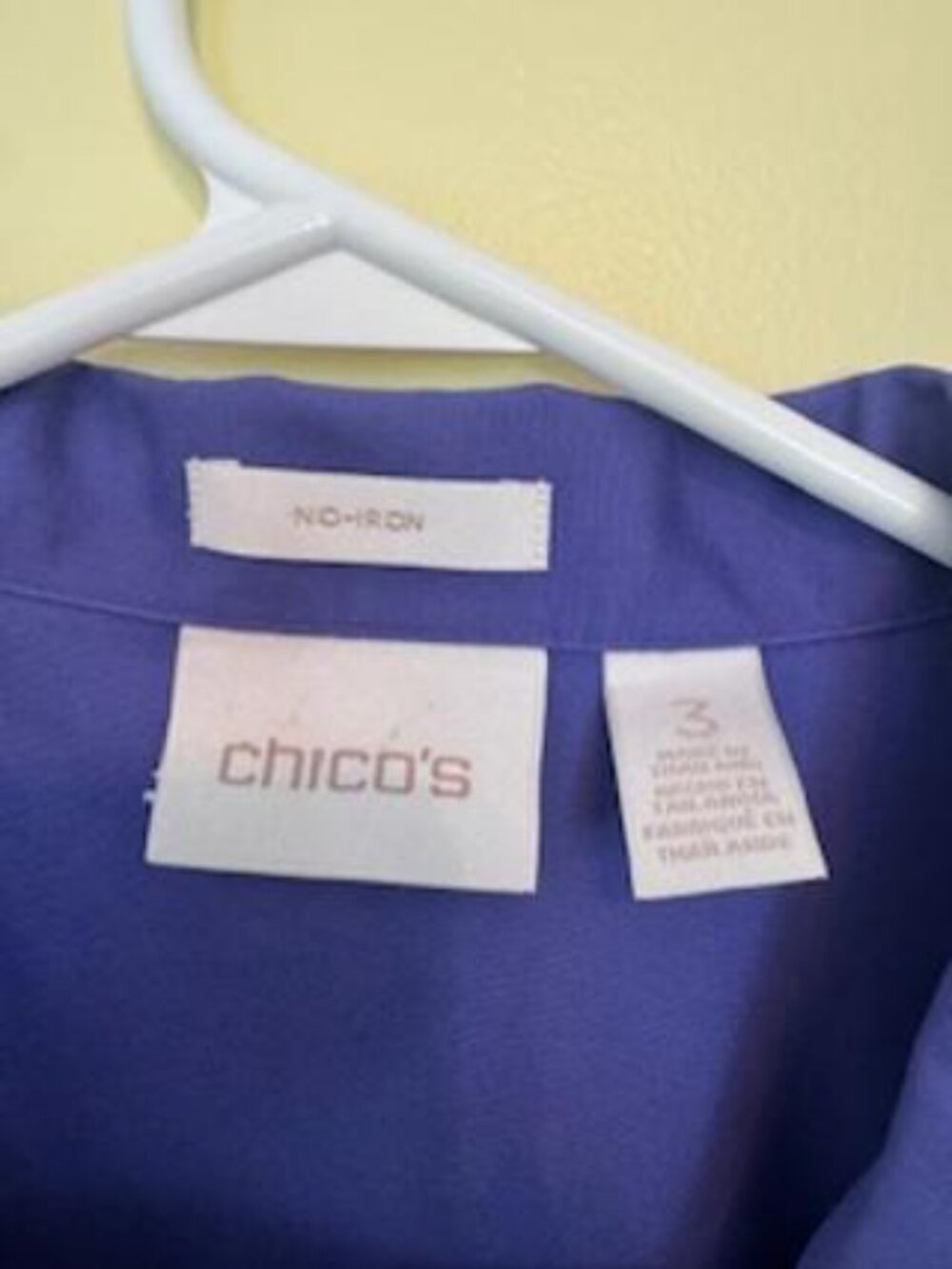 Womens Purple Chico's No Iron Blouse Size 3 (XL) - Picture 8 of 8